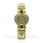 A LADIES 18K SOLID GOLD DIAMOND & RUBY BANGLE WATCH CIRCA 1990s, REF. 007
D: Pave set diamond