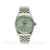A GENTLEMAN'S STAINLESS STEEL ROLEX OYSTER PERPETUAL DATEJUST BRACELET WATCH CIRCA 1982, REF.