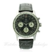 A RARE GENTLEMAN'S STAINLESS STEEL BREITLING NAVITIMER COSMONAUTE WRIST WATCH CIRCA 1960s, REF.