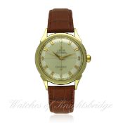 A GENTLEMAN'S STEEL & GOLD OMEGA CONSTELLATION CHRONOMETER WRIST WATCH CIRCA 1953, REF. 2652-14 SC