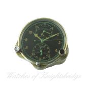 A RARE 8 DAY JAEGER CHRONOFLITE MILITARY AIRCRAFT COCKPIT CHRONOGRAPH CLOCK CIRCA 1930s
D: Black