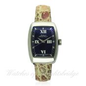 A LADIES STAINLESS STEEL DUBEY & SCHALDENBRAND LADY WRIST WATCH CIRCA 2010 D: Purple guilloche