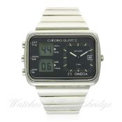 A GENTLEMAN'S STAINLESS STEEL OMEGA SEAMASTER CHRONO-QUARTZ 