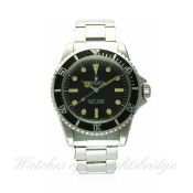 A RARE GENTLEMAN'S STAINLESS STEEL ROLEX OYSTER PERPETUAL SUBMARINER BRACELET WATCH CIRCA 1963, REF.