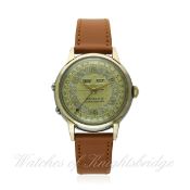 A GENTLEMAN'S STEEL & GOLD CAPPED MOVADO CALENDOMATIC SPORT WRIST WATCH CIRCA 1940s, REF. 7922
D: