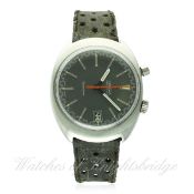 A RARE GENTLEMAN'S STAINLESS STEEL OMEGA GENEVE DRIVERS CHRONOSTOP WRIST WATCH CIRCA 1969, REF.