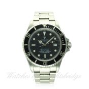 A GENTLEMAN'S STAINLESS STEEL ROLEX OYSTER PERPETUAL DATE SEA DWELLER BRACELET WATCH DATED 1989,
