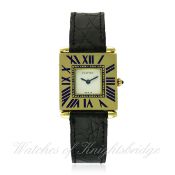 A GENTLEMAN'S 18K SOLID GOLD CARTIER PARIS WRIST WATCH CIRCA 1980s
D: Silver dial with blue steel