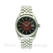 A GENTLEMAN'S STEEL & WHITE GOLD ROLEX OYSTER PERPETUAL DATEJUST WRIST WATCH CIRCA 1970, REF. 1601