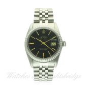 A GENTLEMAN'S STAINLESS STEEL ROLEX OYSTER PERPETUAL DATEJUST BRACELET WATCH CIRCA 1979, REF.