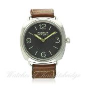 A GENTLEMAN'S STAINLESS STEEL PANERAI RADIOMIR 1938 WRIST WATCH DATED 2007, PAM00232 LIMITED EDITION