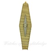 A FINE & RARE LADIES 18K SOLID GOLD & DIAMOND JAEGER LECOULTRE BRACELET WATCH CIRCA 1950s D: