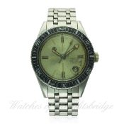 A GENTLEMAN'S STAINLESS STEEL FAVRE LEUBA DEEP BLUE DIVERS BRACELET WATCH DATED 1966, REF. 59603