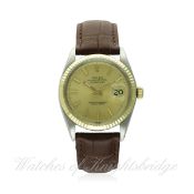 A GENTLEMAN'S STEEL & GOLD ROLEX OYSTER PERPETUAL DATEJUST WRIST WATCH CIRCA 1968, REF. 1601
D: