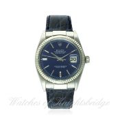 A GENTLEMAN'S STEEL & WHITE GOLD ROLEX OYSTER PERPETUAL DATEJUST WRIST WATCH CIRCA 1966, REF. 1601