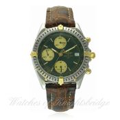A GENTLEMAN'S STEEL & GOLD BREITLING CHRONOMAT CHRONOGRAPH WRIST WATCH CIRCA 1990s, REF. B13048 D:
