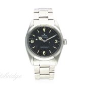 A RARE GENTLEMAN'S STAINLESS STEEL ROLEX OYSTER PERPETUAL EXPLORER BRACELET WATCH CIRCA 1969, REF.