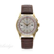 A GENTLEMAN'S 18K SOLID GOLD BAUME & MERCIER CHRONOGRAPH WRIST WATCH CIRCA 1940s, REF. 3091
D: