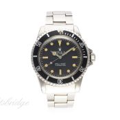 A RARE GENTLEMAN'S STAINLESS STEEL ROLEX OYSTER PERPETUAL SUBMARINER BRACELET WATCH CIRCA 1966, REF.