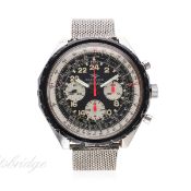 A RARE GENTLEMAN'S STAINLESS STEEL BREITLING COSMONAUTE CHRONOGRAPH WRIST WATCH CIRCA 1970s, REF.