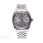 A RARE GENTLEMAN'S STAINLESS STEEL ROLEX OYSTER PERPETUAL DATEJUST BRACELET WATCH CIRCA 1971, REF.