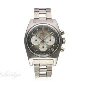 A RARE GENTLEMAN'S STAINLESS STEEL ZENITH EL PRIMERO AUTOMATIC CHRONOGRAPH BRACELET WATCH CIRCA