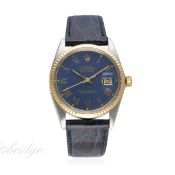 A GENTLEMAN'S STEEL & GOLD ROLEX OYSTER PERPETUAL DATEJUST WRIST WATCH CIRCA 1984, REF. 16013 