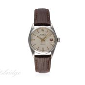 A MID SIZE STAINLESS STEEL ROLEX OYSTERDATE PRECISION WRIST WATCH CIRCA 1969, REF. 6466 WITH 