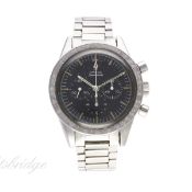 A RARE GENTLEMAN'S STAINLESS STEEL OMEGA SPEEDMASTER 