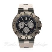 A RARE GENTLEMAN'S LARGE SIZE BULGARI DIAGONO TITANIUM AUTOMATIC CHRONOGRAPH WRIST WATCH CIRCA 2008,