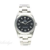A GENTLEMAN'S STAINLESS STEEL ROLEX OYSTER PERPETUAL EXPLORER BRACELET WATCH CIRCA 1996, REF.
