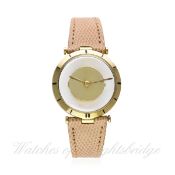 A RARE GENTLEMAN'S 18K SOLID GOLD JAEGER LECOULTRE MYSTERY WRIST WATCH CIRCA 1960s
D: Gold dial with
