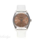 A GENTLEMAN'S STAINLESS STEEL ROLEX OYSTERDATE PRECISION WRIST WATCH CIRCA 1971, REF. 6694
D: Salmon