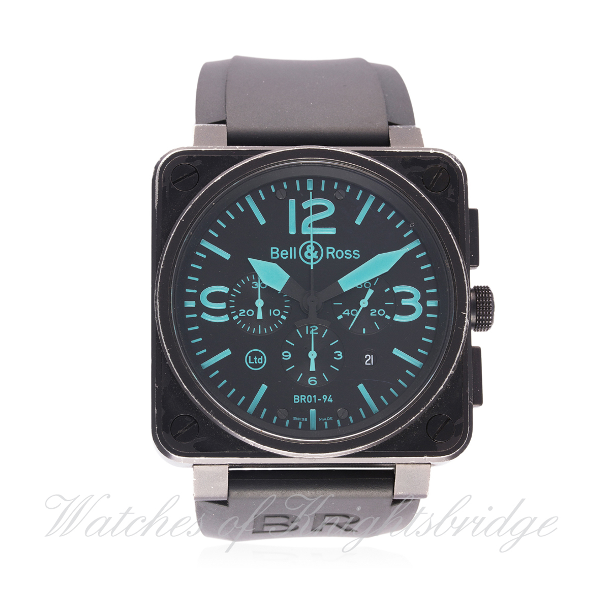 A GENTLEMAN'S PVD COATED BELL & ROSS AUTOMATIC CHRONOGRAPH WRIST WATCH CIRCA 2006, REF. BR 01-94-
