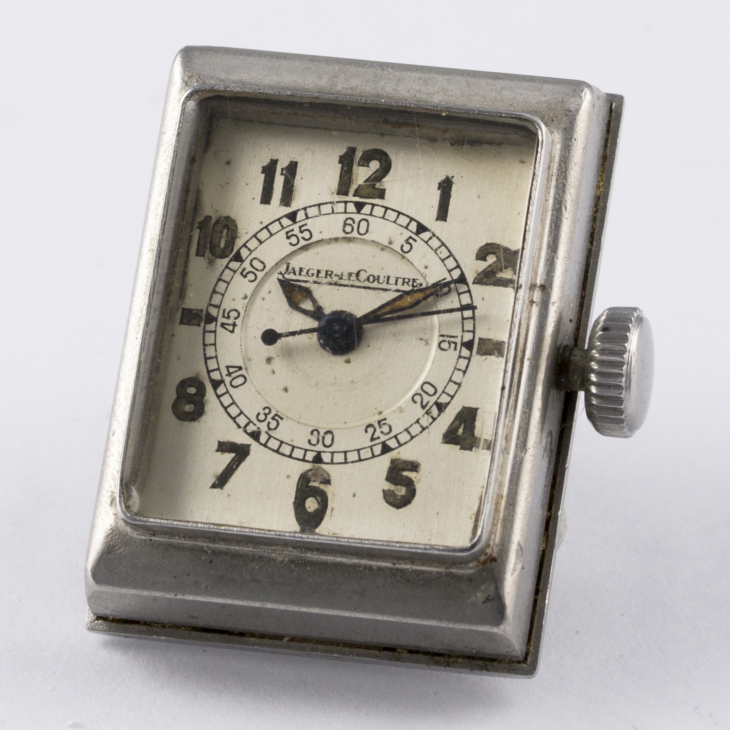 A RARE GENTLEMAN'S STAINLESS STEEL JAEGER LECOULTRE WATERPROOF WRIST WATCH CIRCA 1940
D: Silver dial - Image 9 of 9