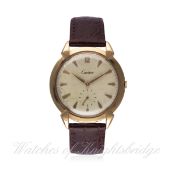 A RARE GENTLEMAN'S 18K SOLD PINK GOLD CARTIER 'RONDE' WRIST WATCH CIRCA 1950s, REF. R 8421 WITH