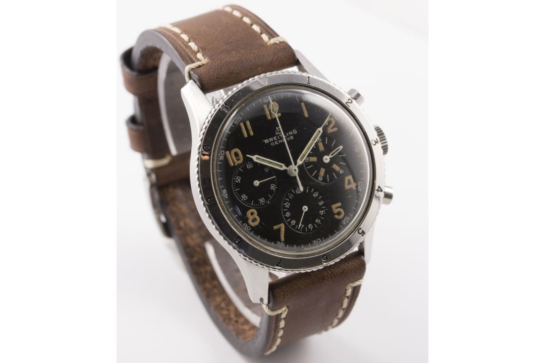 A RARE GENTLEMAN'S STAINLESS STEEL BREITLING AVI CHRONOGRAPH WRIST WATCH CIRCA 1950s, REF. 765 FIRST - Image 6 of 9