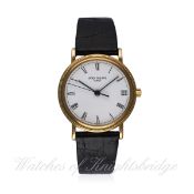 A FINE GENTLEMAN'S 18K SOLID GOLD PATEK PHILIPPE CALATRAVA AUTOMATIC WRIST WATCH CIRCA 1990s, REF.