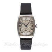 A GENTLEMAN'S SOLID SILVER ROLEX TONNEAU WRIST WATCH CIRCA 1920s, REF. 130 RETAILED BY ALEX CLARK D: