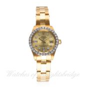 A LADIES 18K SOLID GOLD ROLEX OYSTER PERPETUAL DATEJUST BRACELET WATCH CIRCA 1980, REF. 6913 D: