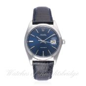 A GENTLEMAN'S STAINLESS STEEL ROLEX OYSTERDATE PRECISION WRIST WATCH CIRCA 1972, REF. 6694 D: Blue