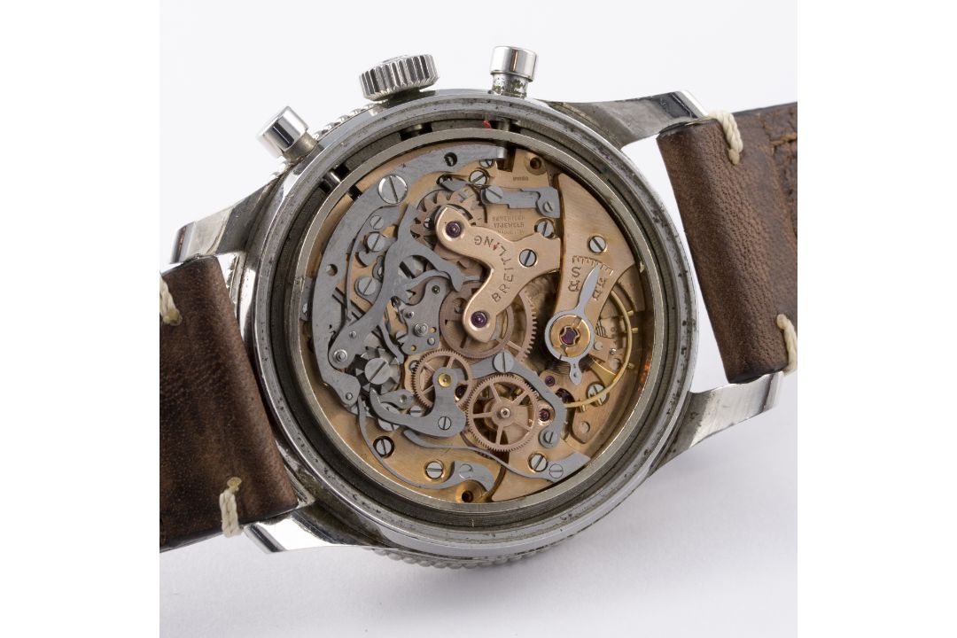 A RARE GENTLEMAN'S STAINLESS STEEL BREITLING AVI CHRONOGRAPH WRIST WATCH CIRCA 1950s, REF. 765 FIRST - Image 8 of 9