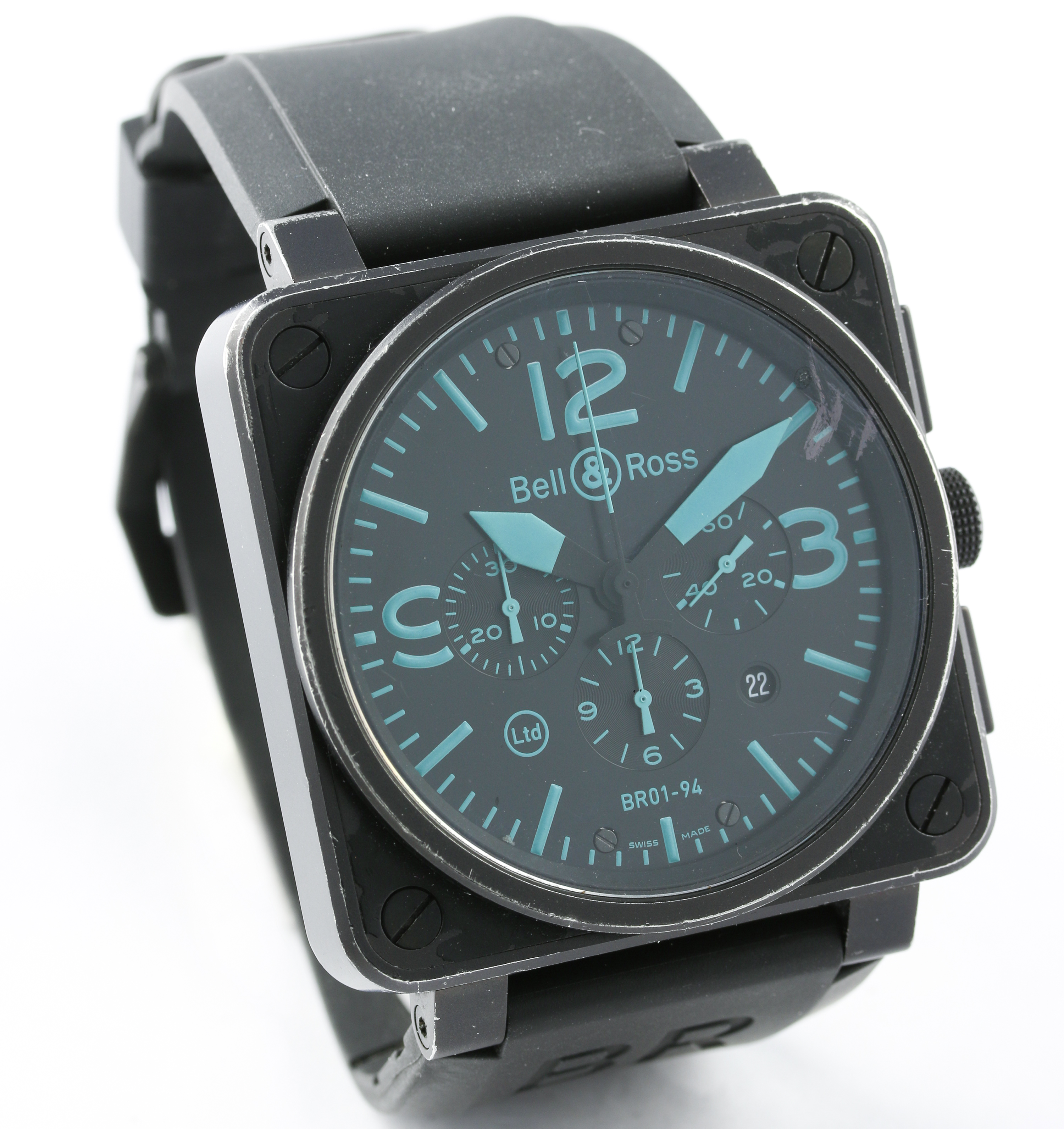 A GENTLEMAN'S PVD COATED BELL & ROSS AUTOMATIC CHRONOGRAPH WRIST WATCH CIRCA 2006, REF. BR 01-94- - Image 4 of 6