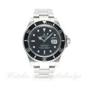 A GENTLEMAN'S STAINLESS STEEL ROLEX OYSTER PERPETUAL DATE SUBMARINER BRACELET WATCH DATED 2007, REF.