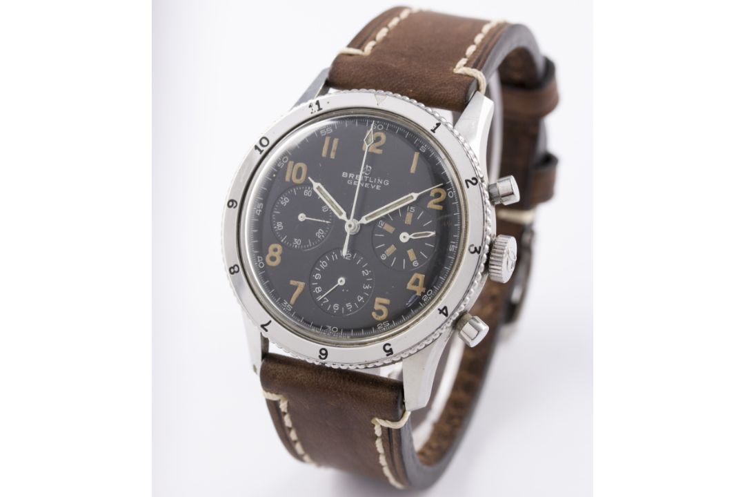 A RARE GENTLEMAN'S STAINLESS STEEL BREITLING AVI CHRONOGRAPH WRIST WATCH CIRCA 1950s, REF. 765 FIRST - Image 3 of 9