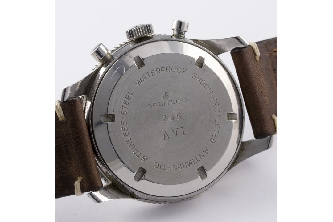 A RARE GENTLEMAN'S STAINLESS STEEL BREITLING AVI CHRONOGRAPH WRIST WATCH CIRCA 1950s, REF. 765 FIRST - Image 7 of 9