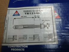 5 x boxes Through Bolt - TB 12100 - brand new - anchor length 100mm - 20pcs per box  - 100pcs -