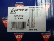 5 boxes - 100 per box - 500pcs NFF 8120- Brand new Nylon Frame Fixer screws with rawl plug
