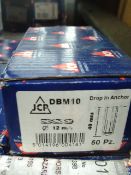 DBM 10 Drop in anchor bolts - brand new 16 boxes of 50 = 900pc