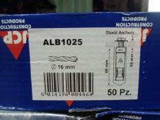 ALB 1025 Shield Anchors - brand new heavy duty - 10 boxes - 50 per box - 500pcs brand new -rrp £ 300